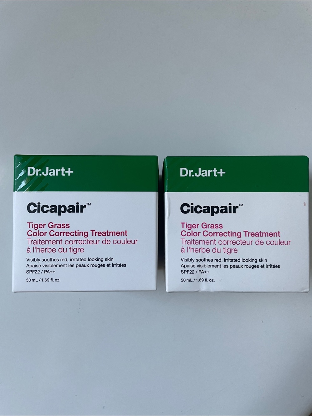 Set of 2 x Dr Jart Cicapair Tiger Grass Color Correcting Treatment K-beauty